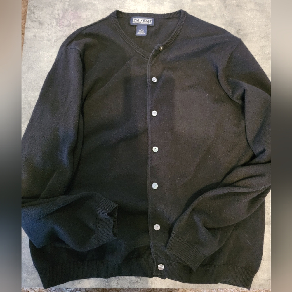 Lands End cardigan black Medium Petite